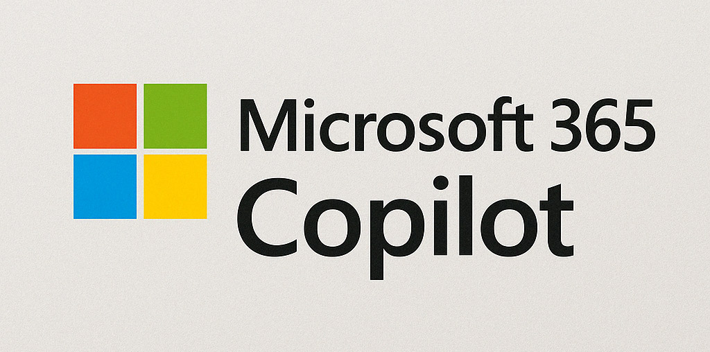 Microsoft 365 Copilot-logotypen visas mot en ljusgrå bakgrund, med fyra färgade rutor till vänster och texten 'Microsoft 365 Copilot' i svart till höger